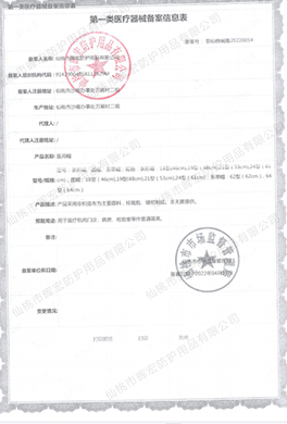 暉宏一類帽子備案信息表